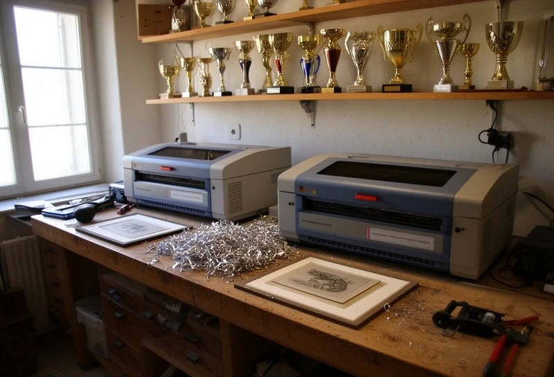 Gros plan gravure laser sur métal